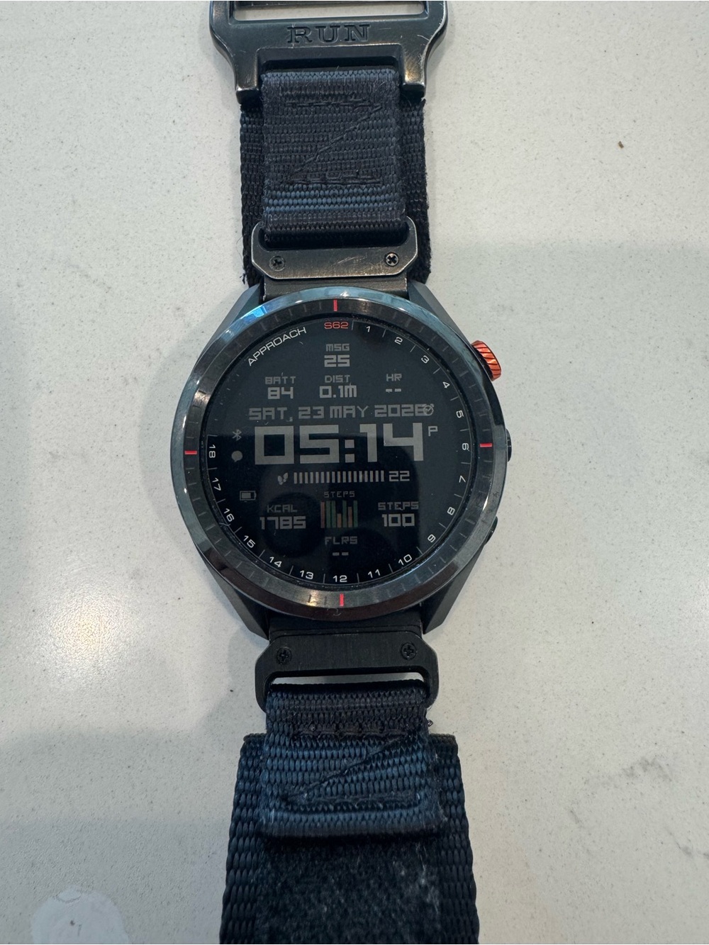 garmin Approach S62 Smartwatch in Black with Red Accents